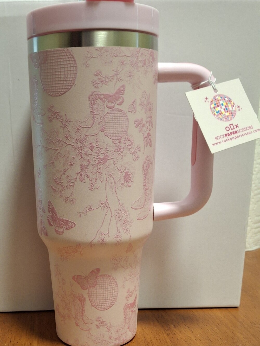 Bundle of 3 NWT Pink Disco Cowgirl Toile 40oz Tumblers